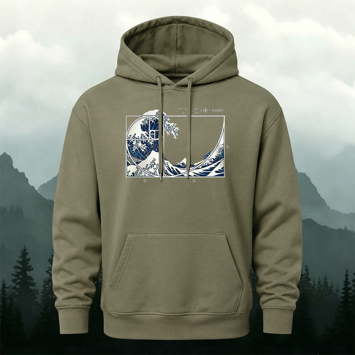 Cotton Blend Wave Print Casual Versatile Hoodie
