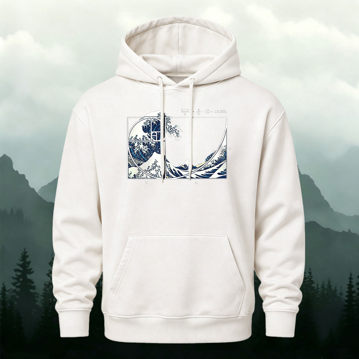 Cotton Blend Wave Print Casual Versatile Hoodie