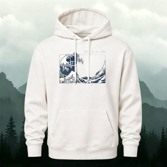Cotton Blend Wave Print Casual Versatile Hoodie