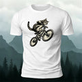 Fun Cat Cycling Casual 100% Cotton T-Shirt
