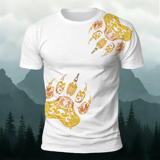 Viking Totem Claw Print Fashion Casual T-Shirt