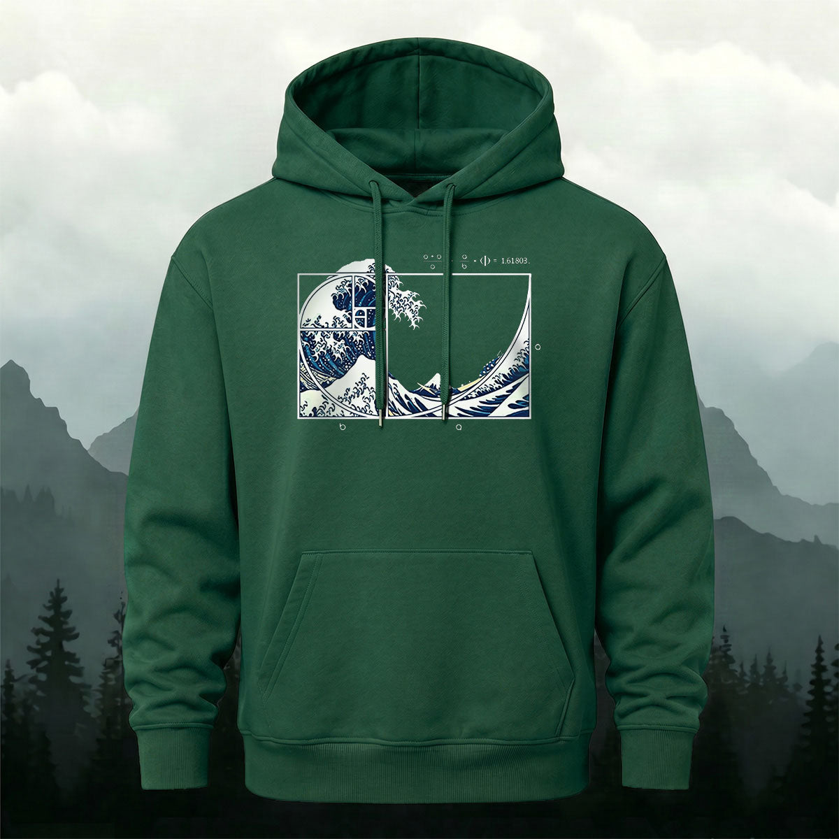Cotton Blend Wave Print Casual Versatile Hoodie