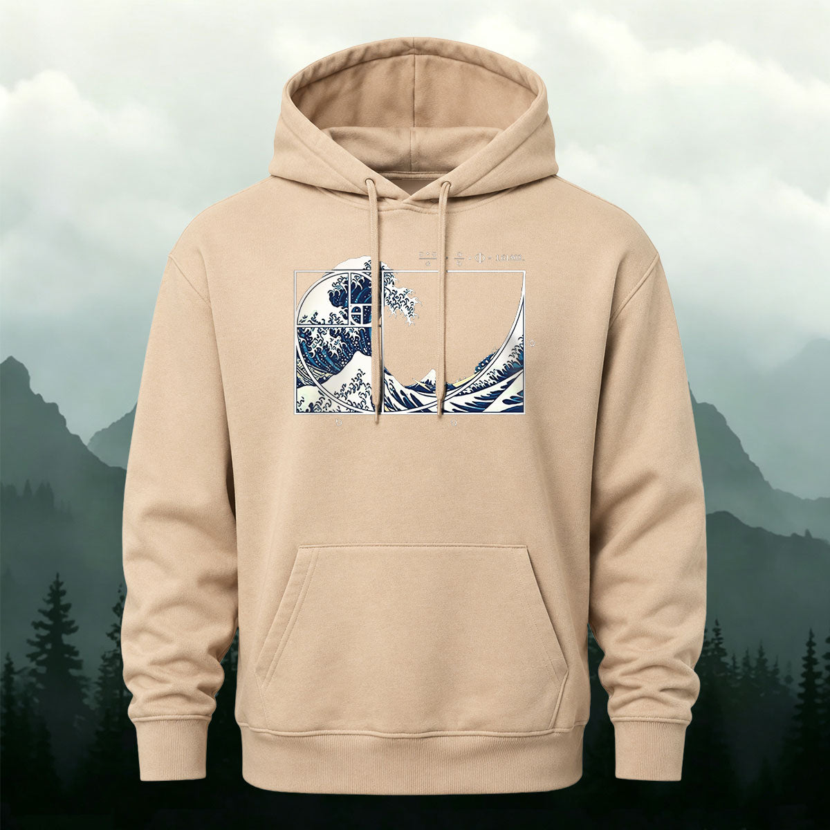 Cotton Blend Wave Print Casual Versatile Hoodie