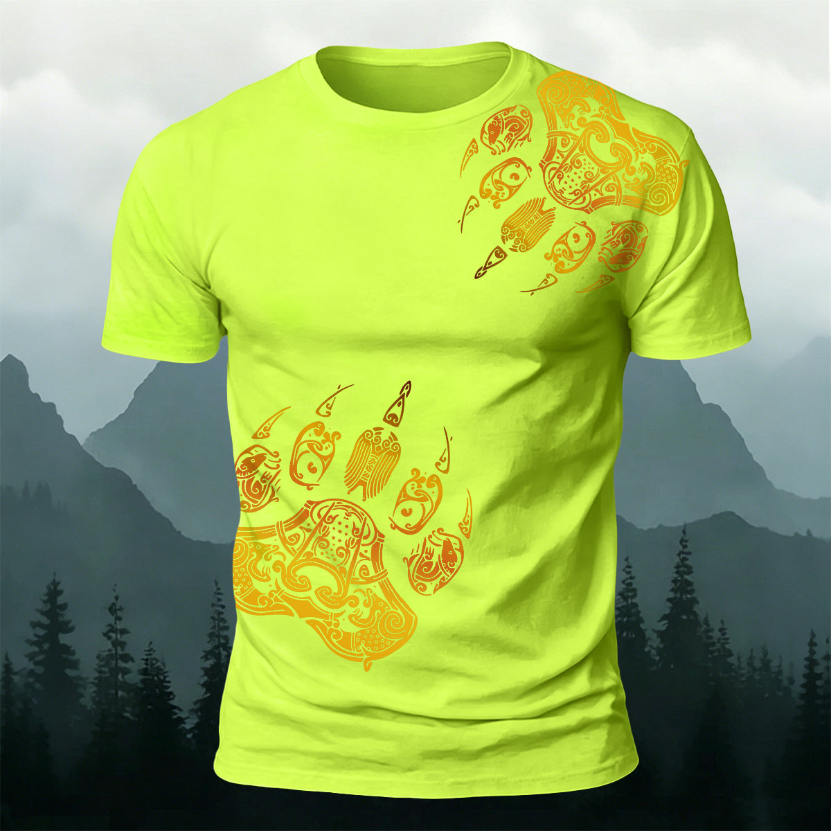 Viking Totem Claw Print Fashion Casual T-Shirt