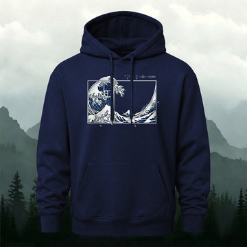 Cotton Blend Wave Print Casual Versatile Hoodie