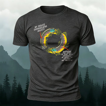 Soft Cotton Cuttail Trout Print Casual T-Shirt