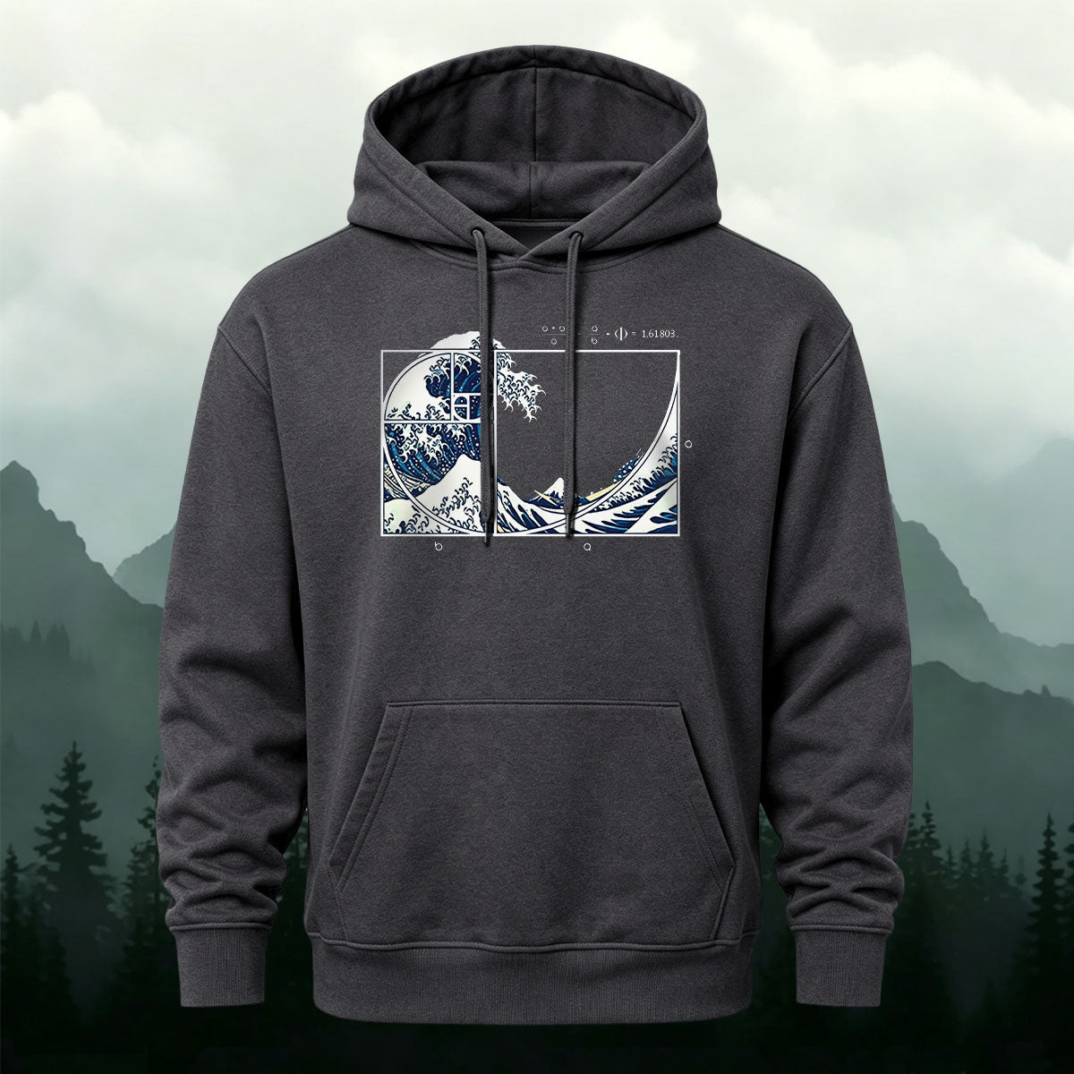 Cotton Blend Wave Print Casual Versatile Hoodie