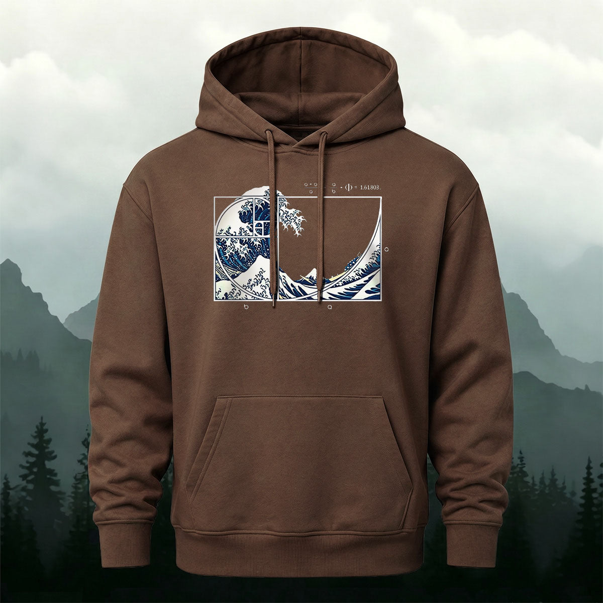Cotton Blend Wave Print Casual Versatile Hoodie