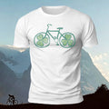 Clover-Printed Roller Bike 100% Cotton Casual T-Shirt