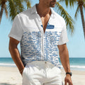 Ocean Sardine Print Slim-Fit Beach Shirt