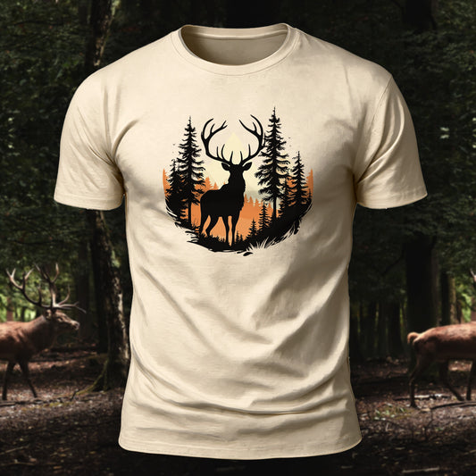 Premium Cotton Reindeer Mountain Printed T-Shirt