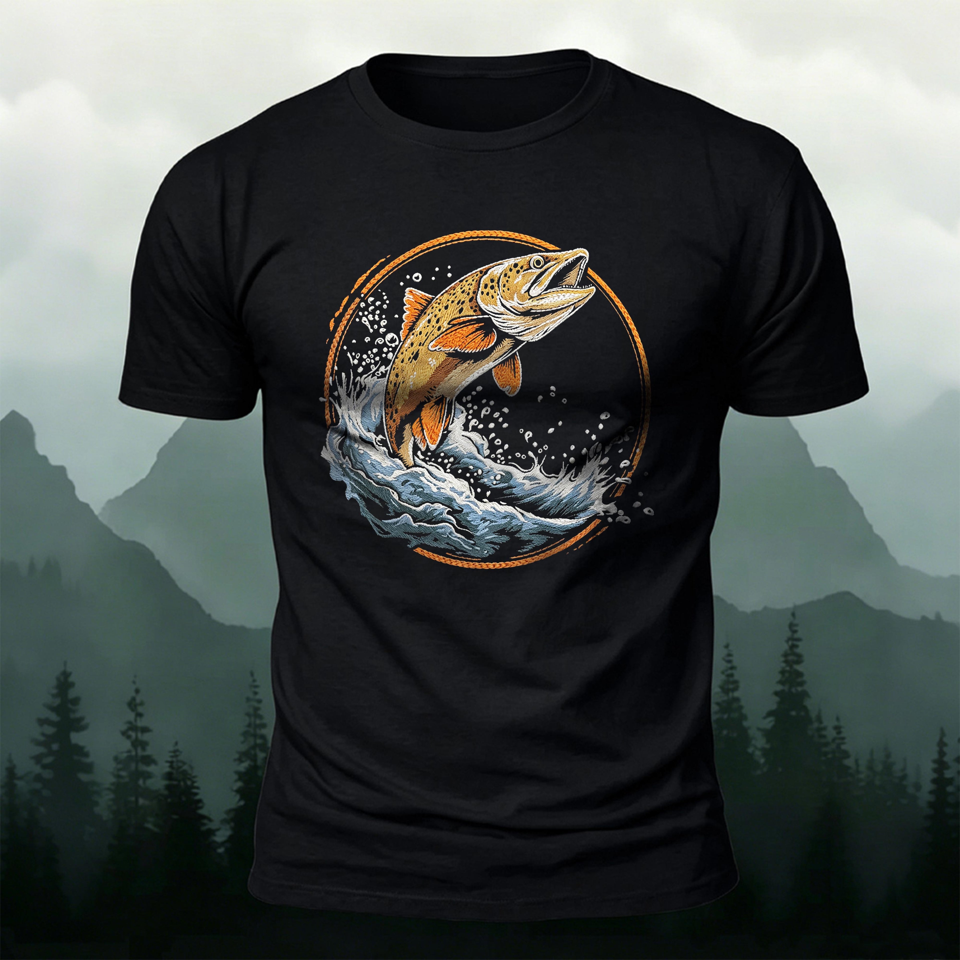 Fish Pattern 3D UV Casual Premium Cotton T-Shirt