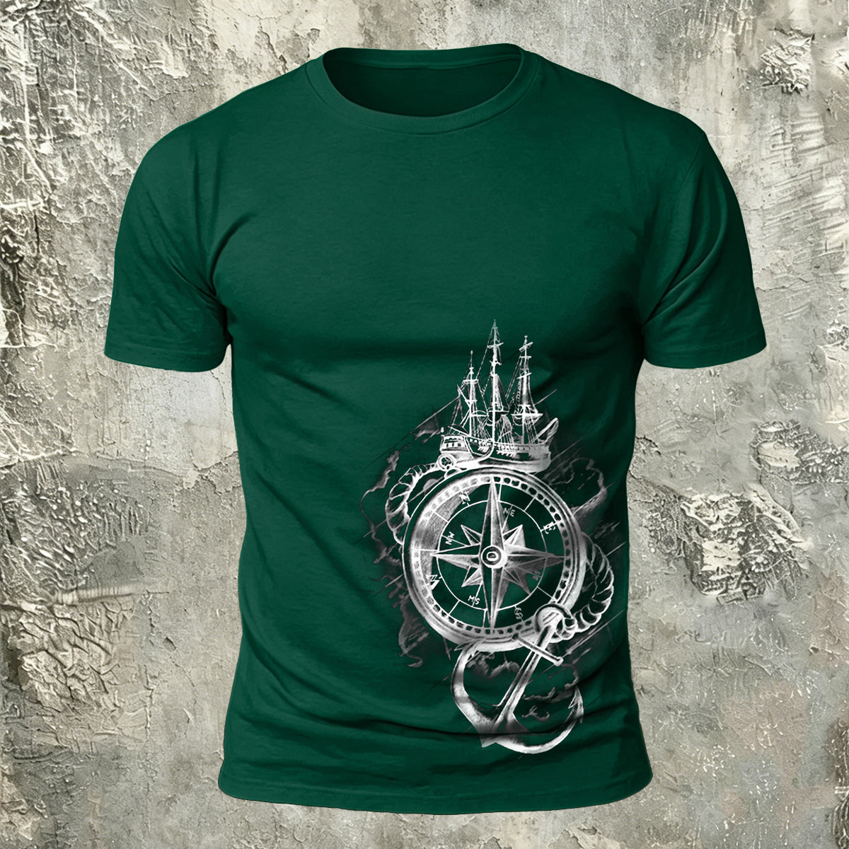 Nautical Graphic Premium Cotton Crew Neck T-Shirt