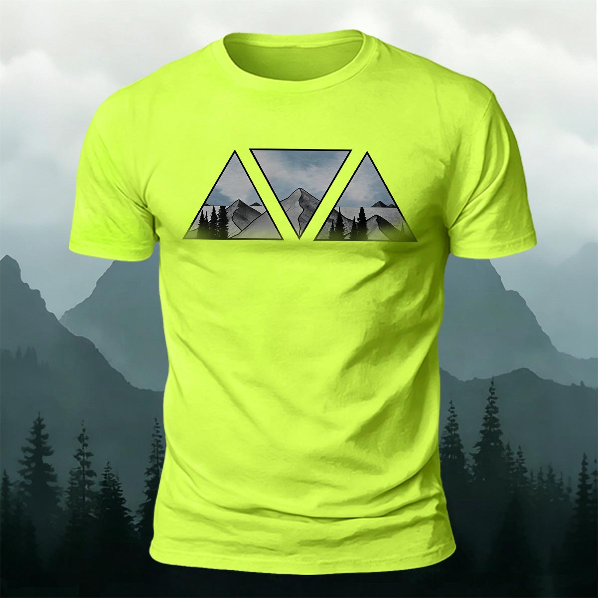 Geometric Pattern Print Soft-touch Feel Casual T-Shirt