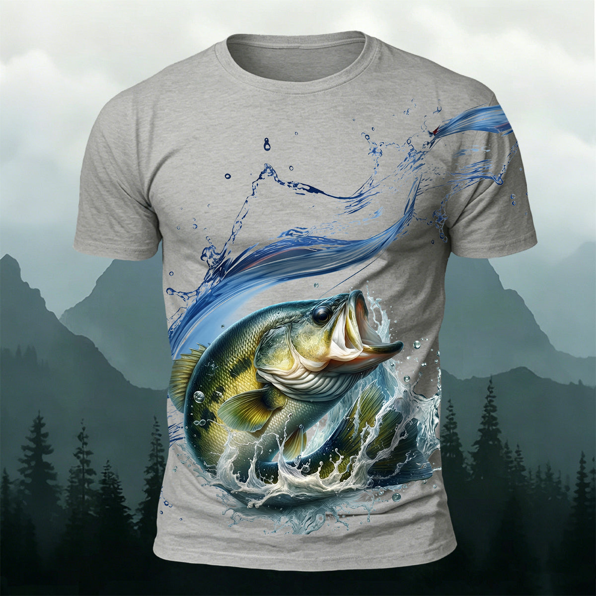 Seafood Print Casual Skin-Friendly Cotton T-Shirt