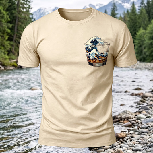 Wave In The Glass Printed Short Sleeve T-Shirt