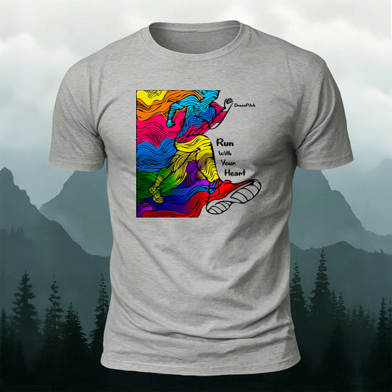 Running Enthusiasts Printed Casual Breathable Tee Grey
