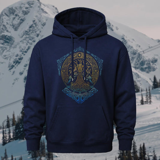 Retro Viking Printed Hoodie Sweatshirt