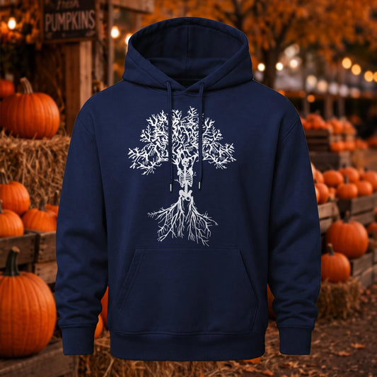 Skeleton Tree & Roots Halloween Printed Casual Hoodie Sweatshirt