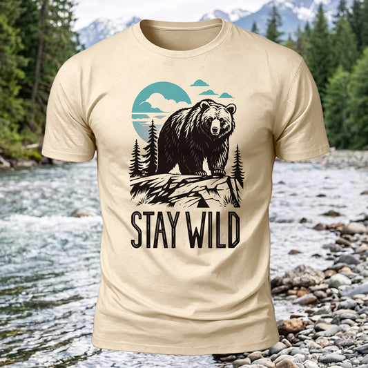 Stay Wild Printed Short Sleeve T-Shirt