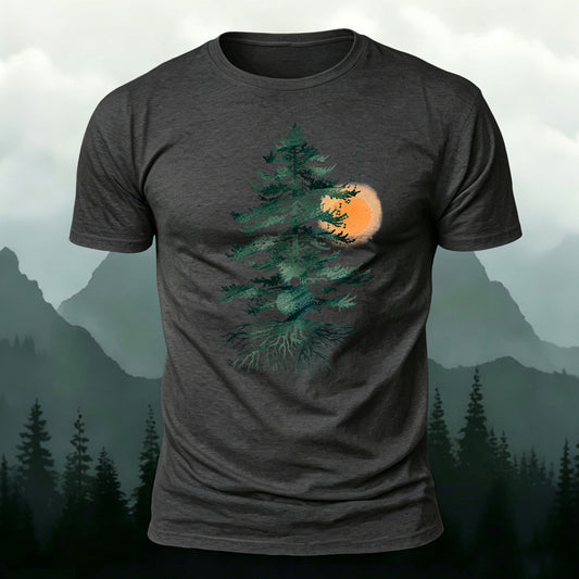 Soft Cotton Nature & Music Print Casual T‑Shirt