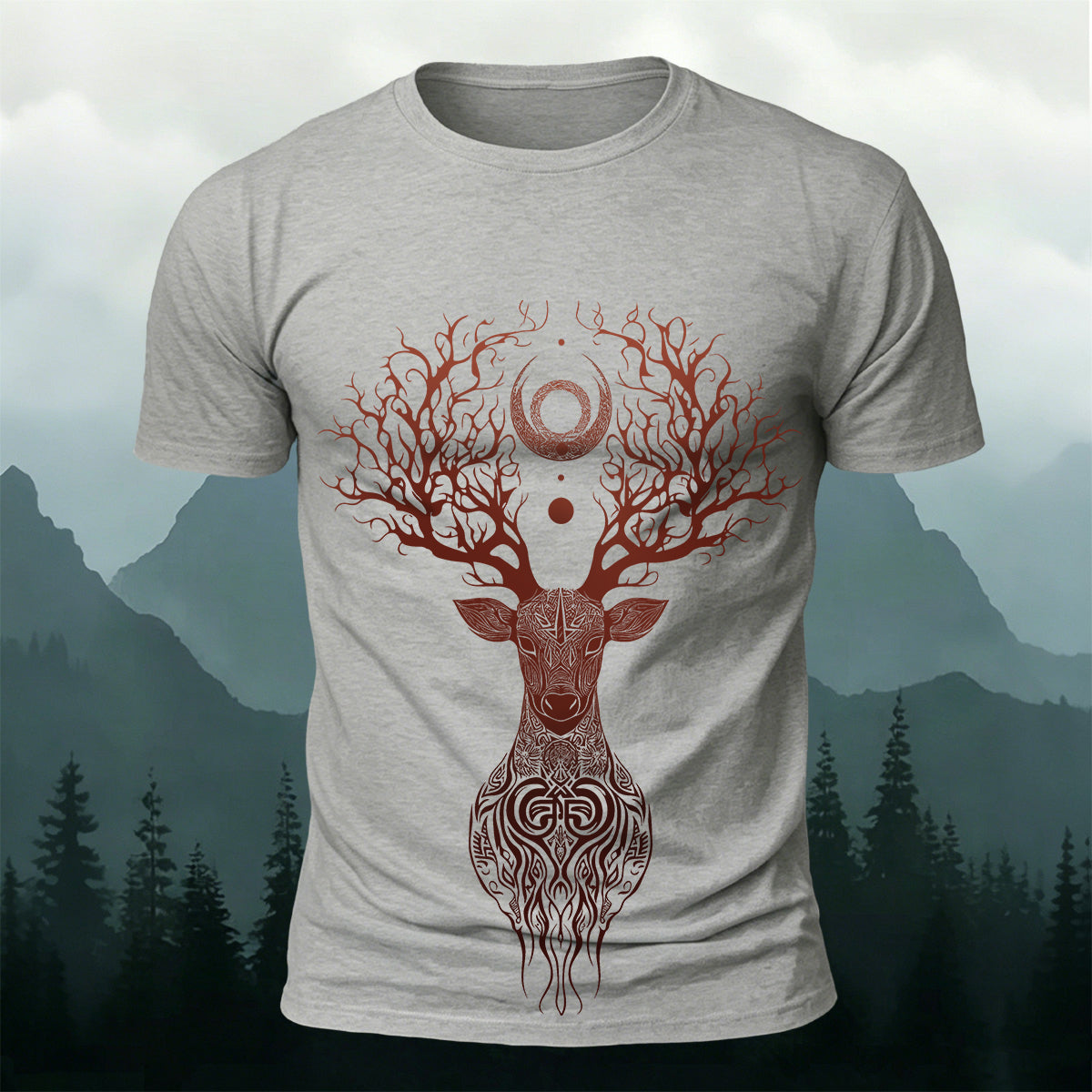 Mysterious Totem Deer Casual Skin-Friendly Tee