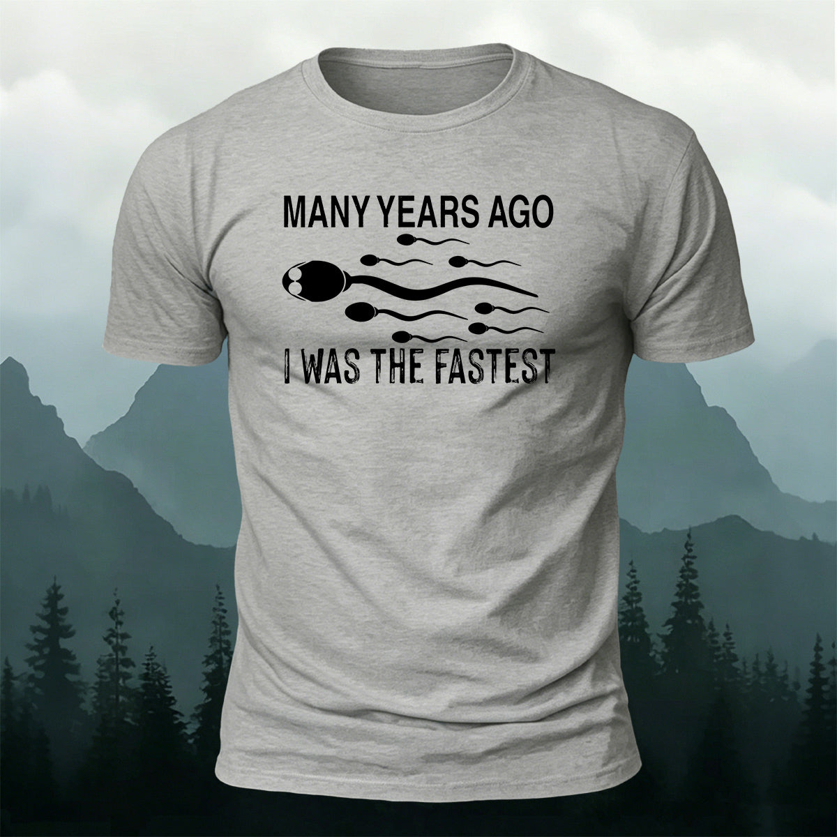 100% Cotton Fastest Tadpole Print Casual T-Shirt