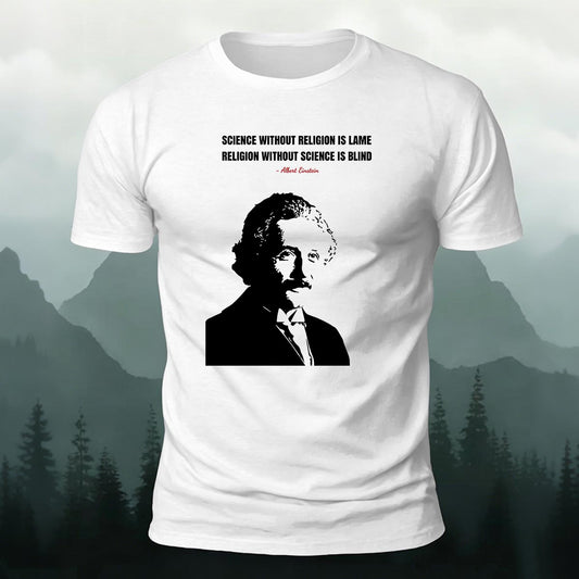 Soft Cotton Physics Genius Quote Graphic Casual T‑Shirt