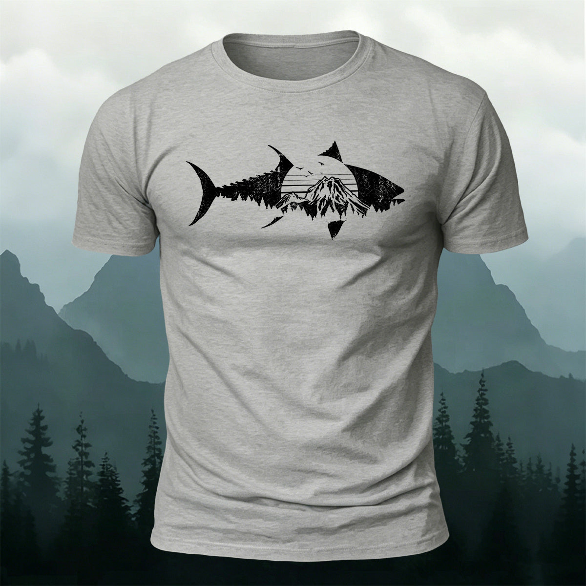 Minimalist Fish Outdoor Casual Breathable Tee