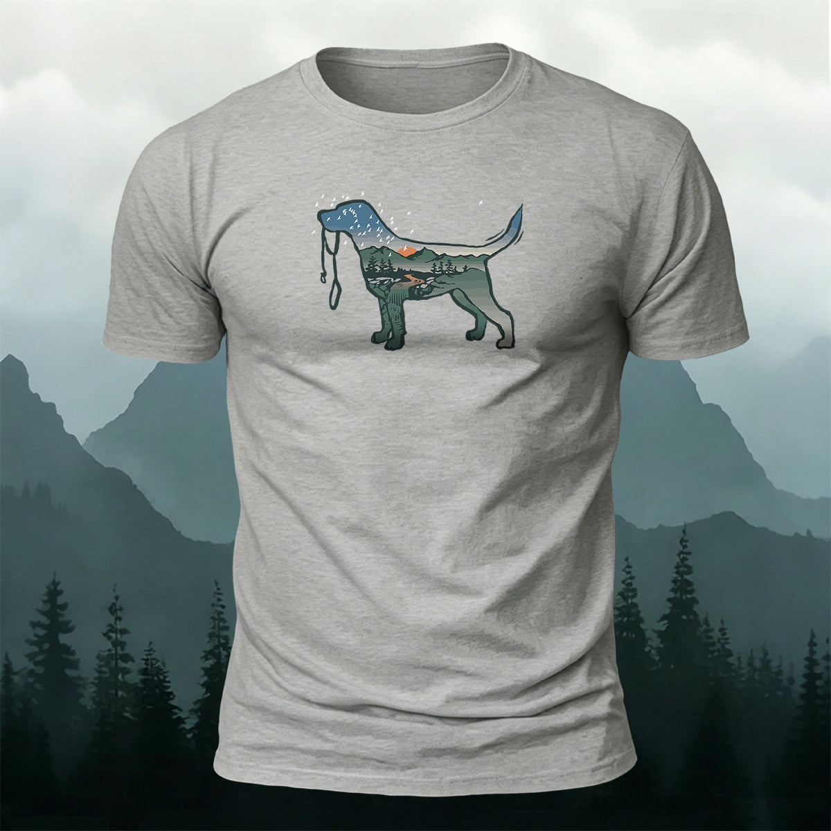 Cotton Creative Puppy Scenery Frame Versatile T-Shirt