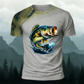 Deep-Sea Fish Print Casual Cotton T-Shirt