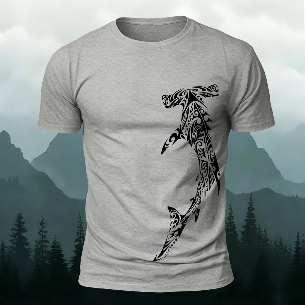 Tribal Hammerhead Shark Fashion Breathable Tee