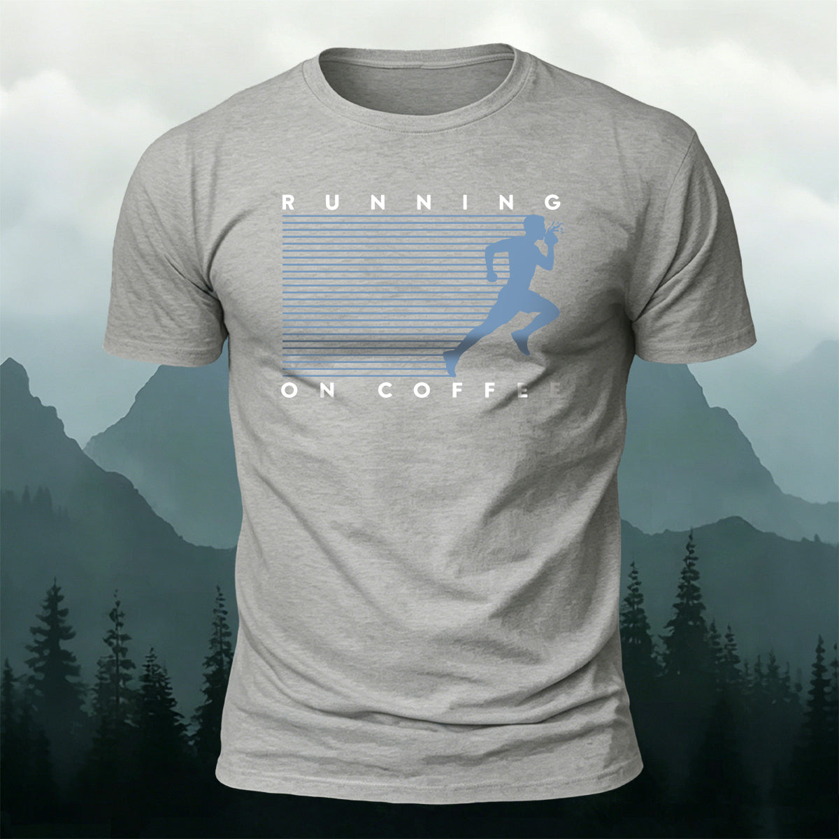 Running Print Classic Casual Skin-Friendly T-Shirt