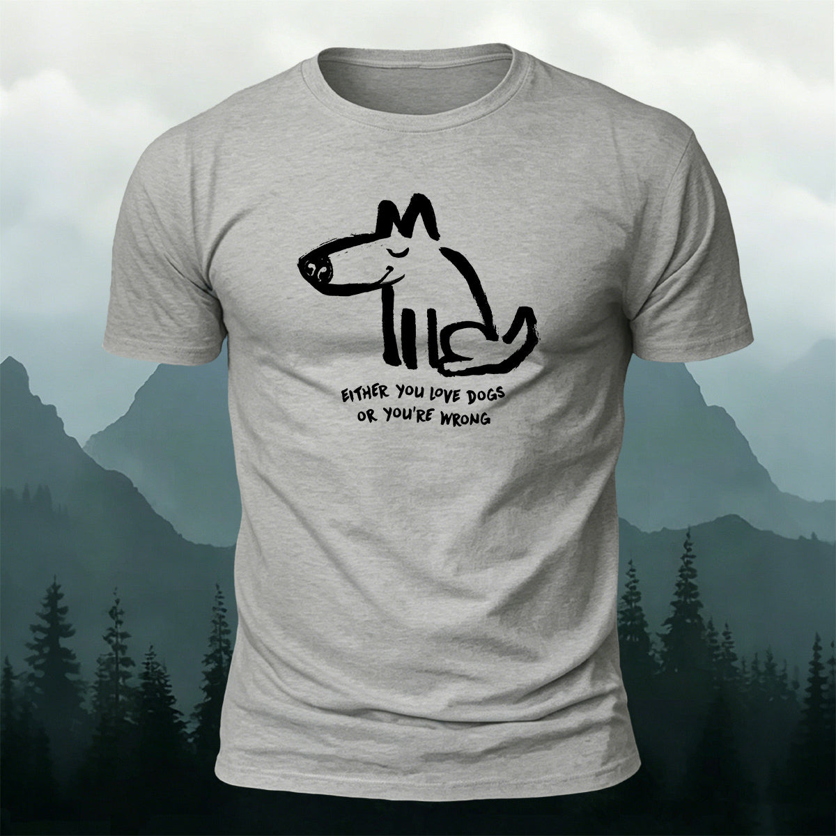 100% Cotton Dog-Themed Casual Crew-Neck T-Shirt