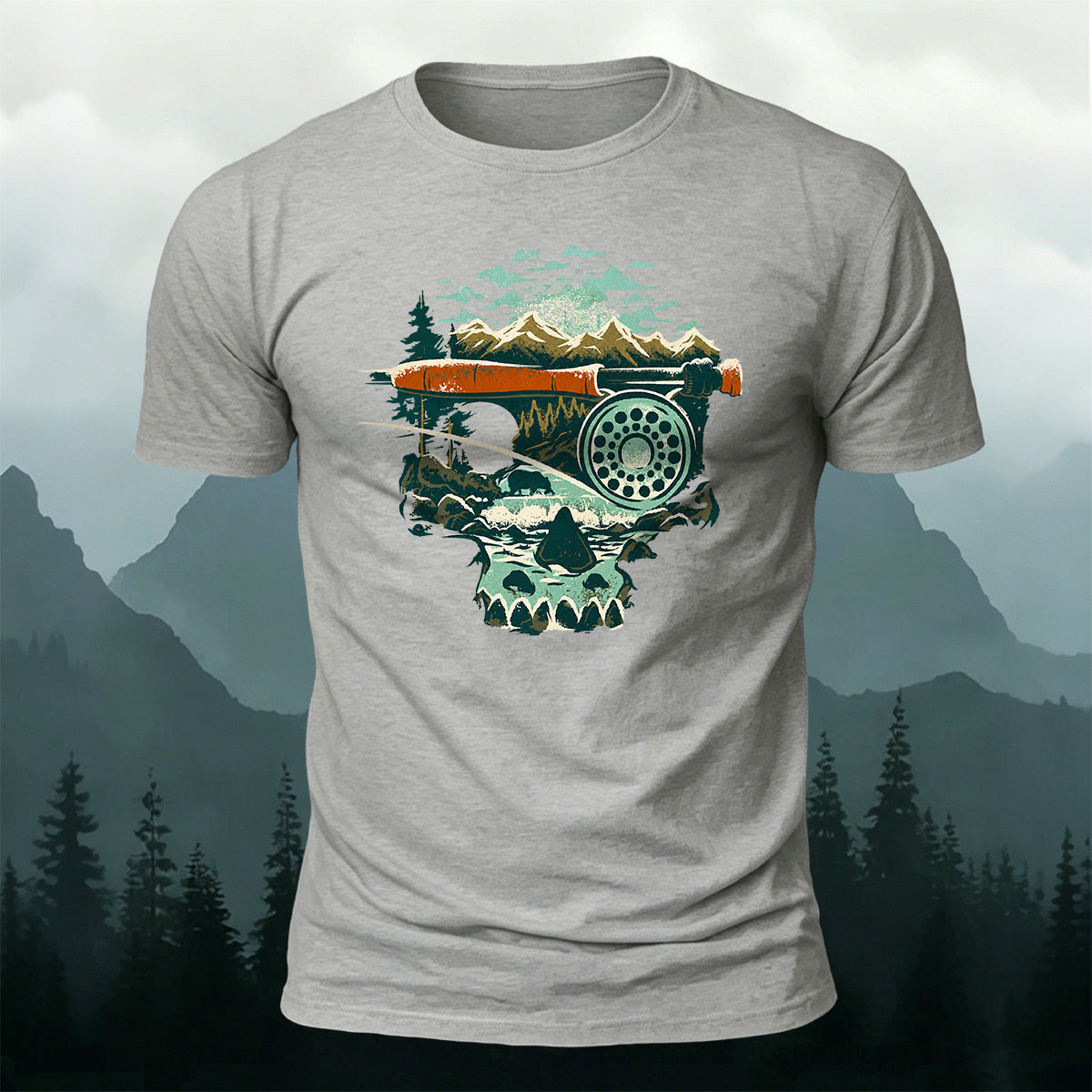 Nature-Inspired Art Print Casual Cotton T-Shirt
