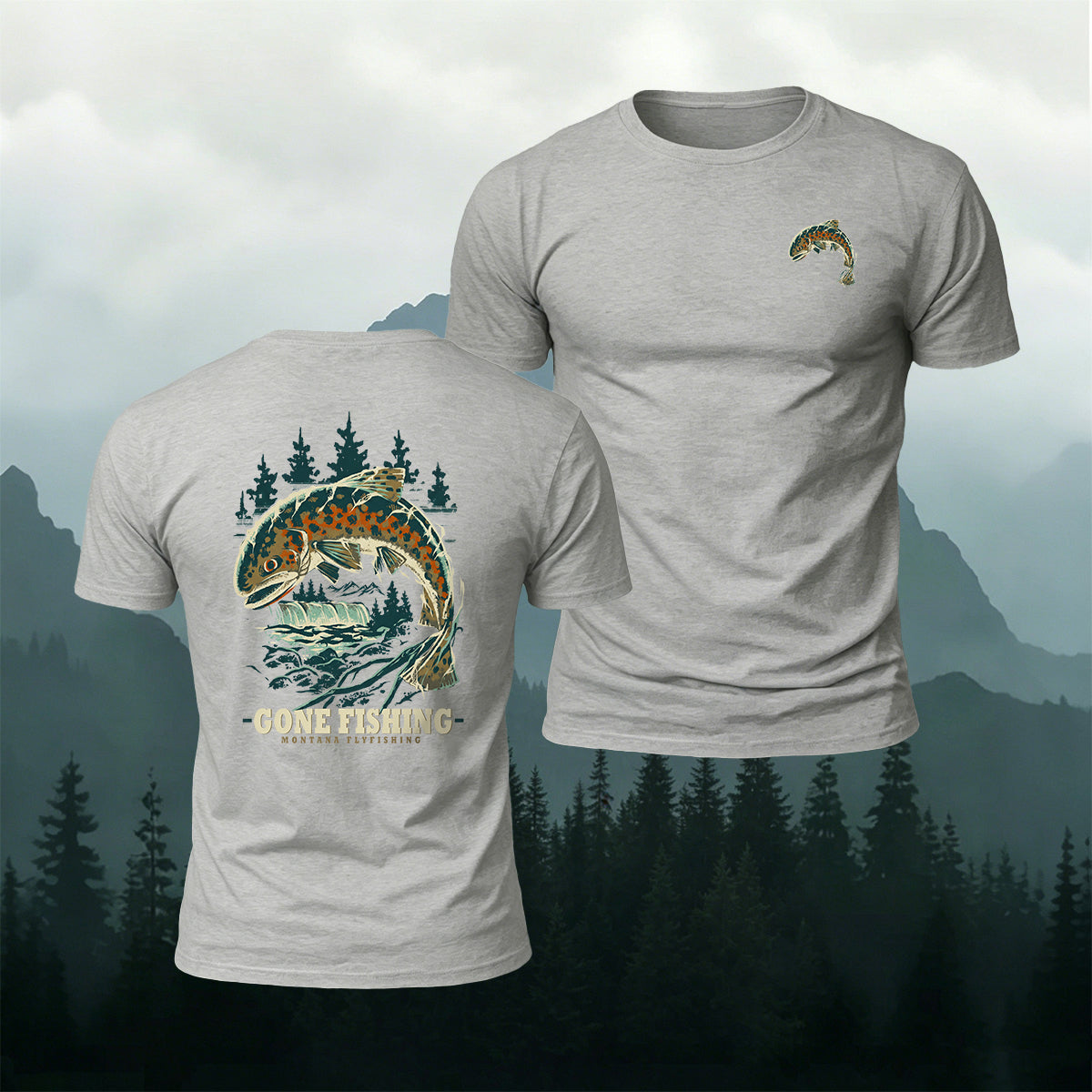 Go Catch Big Fish Printed Casual Cotton T-Shirt