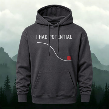 Cotton I Had Potential Physics Print Casual Hoodie