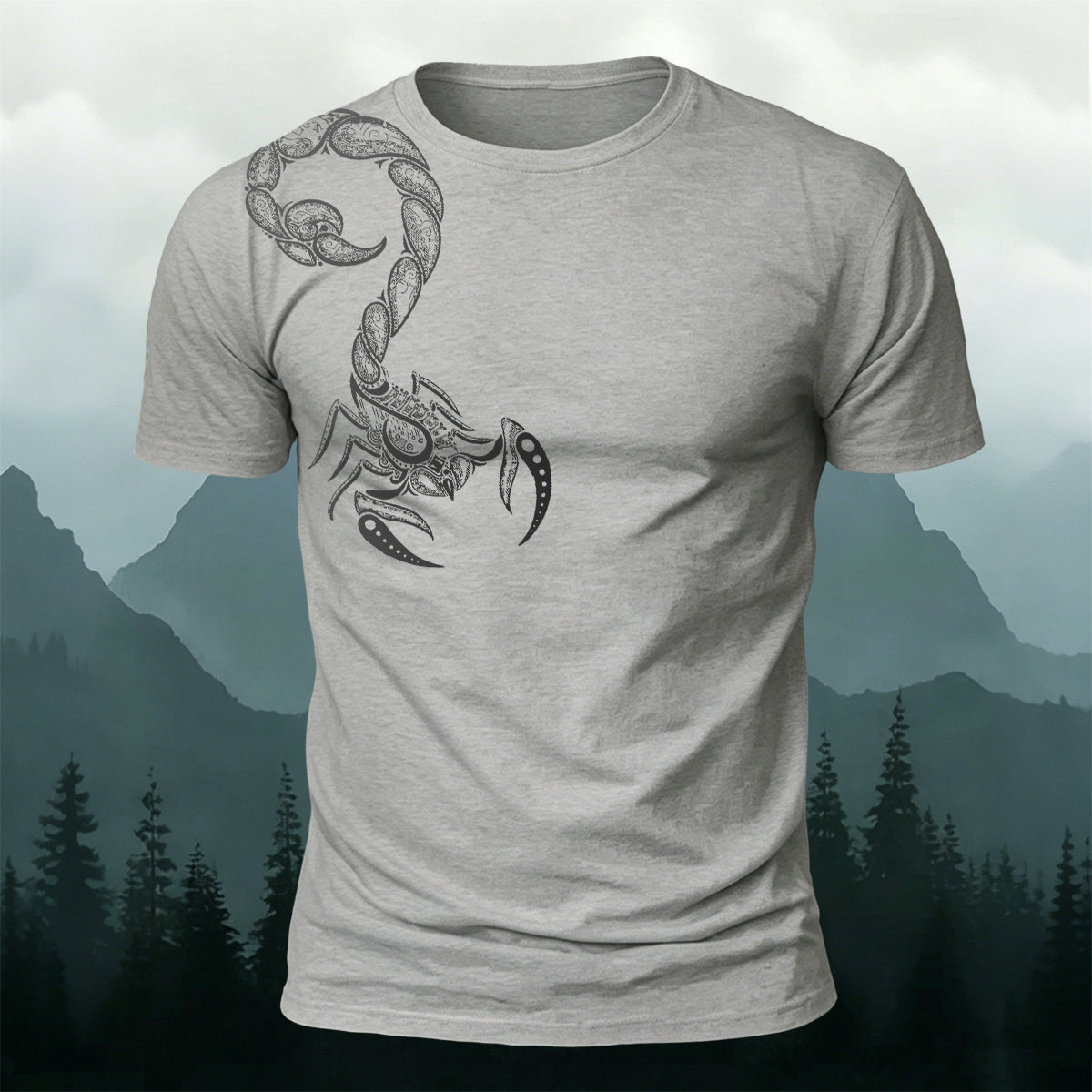 Scorpion Viking Mythology Print Casual Cotton T-Shirt