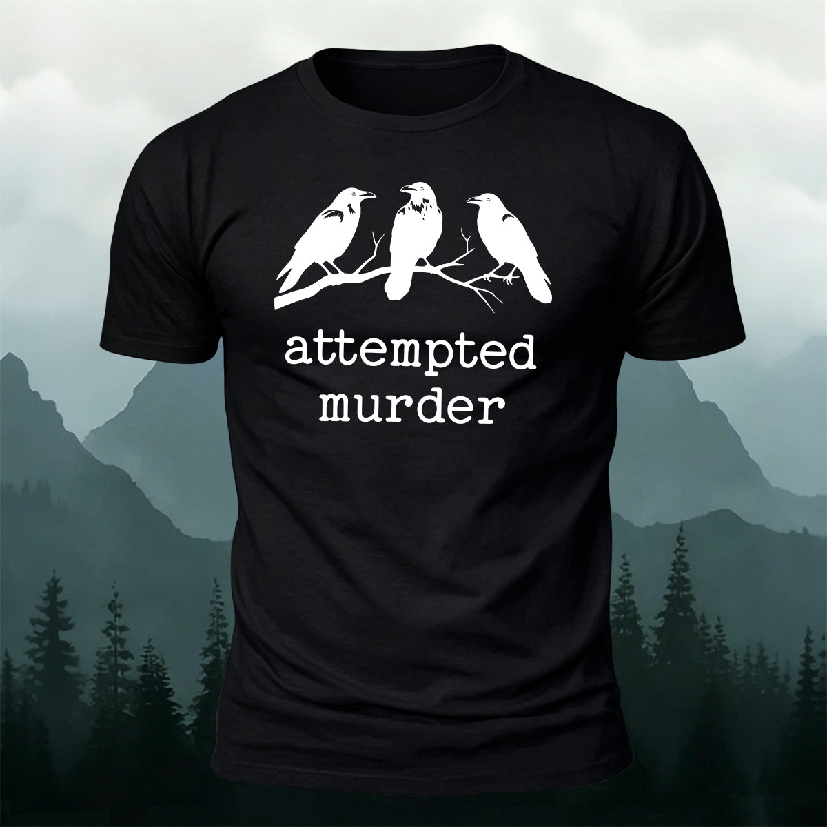 Bird print natural casual premium cotton T-shirt
