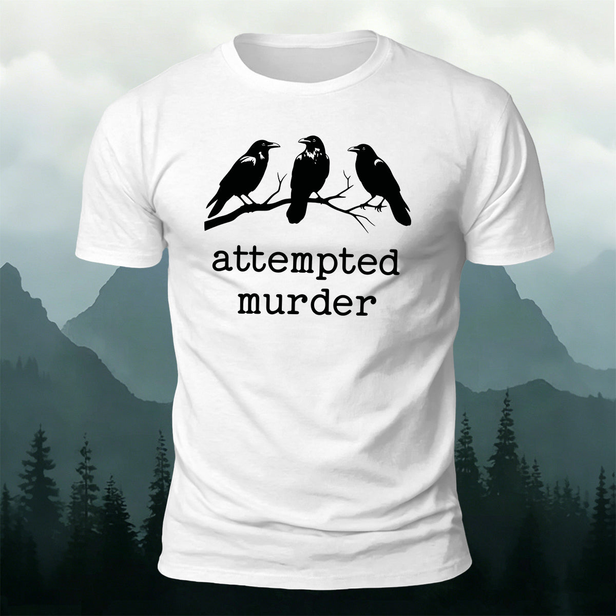Bird print natural casual premium cotton T-shirt