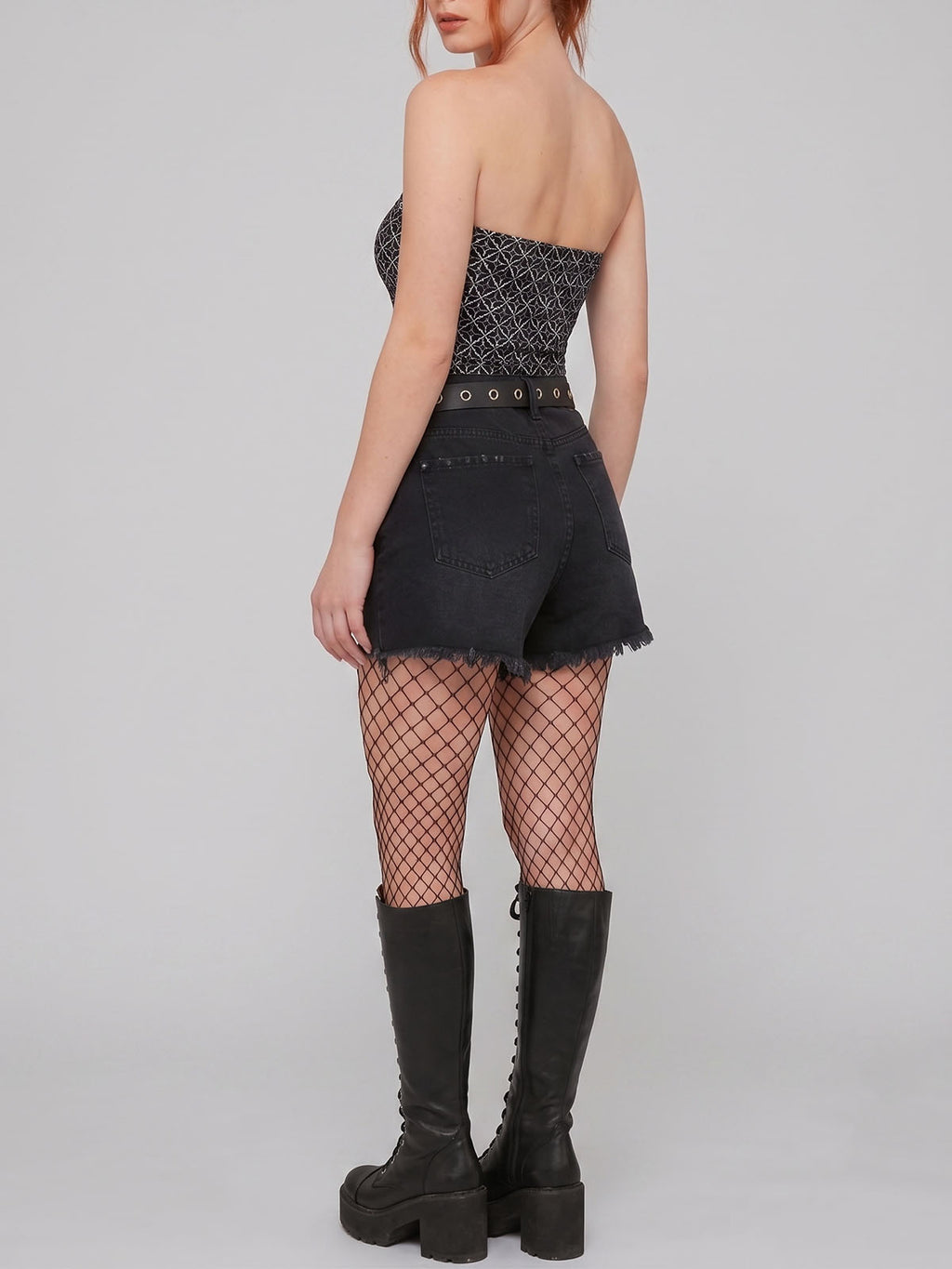 Gothic Star Moon Print Strapless Sleeveless Top