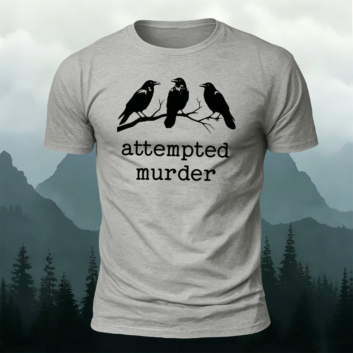 Bird print natural casual premium cotton T-shirt