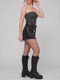 Gothic Star Moon Print Strapless Sleeveless Top