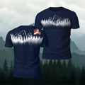 Mountain Biking Print Natural Casual T-Shirt