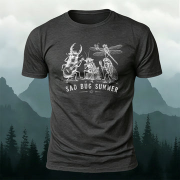 100% Cotton Natural Insect Concert Print Casual Tee