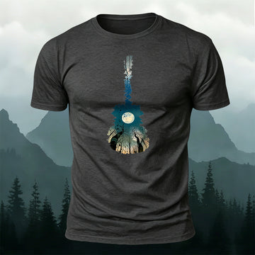 Soft Cotton Artistic Guitar-Printed T-Shirt