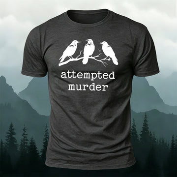 Bird print natural casual premium cotton T-shirt