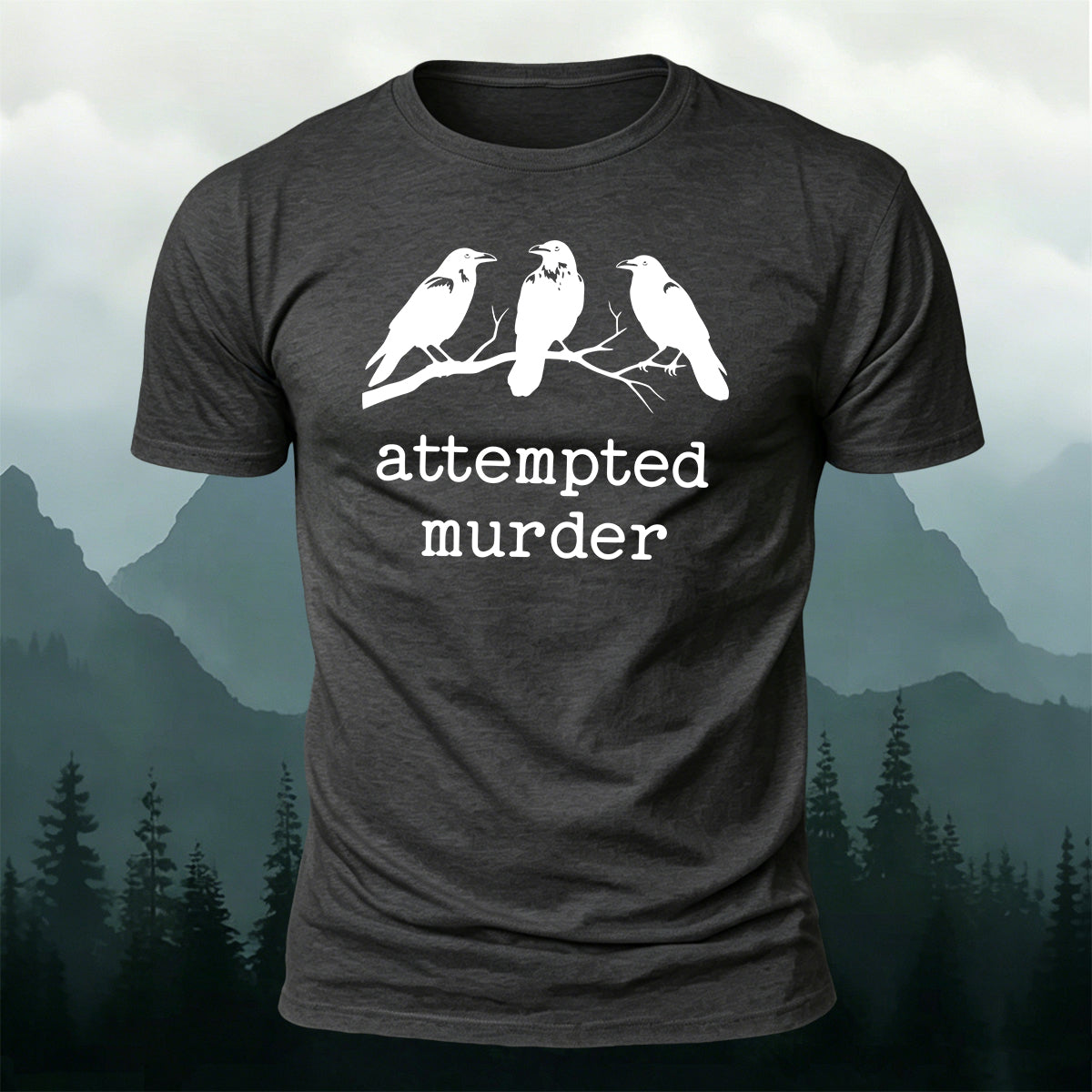 Bird print natural casual premium cotton T-shirt