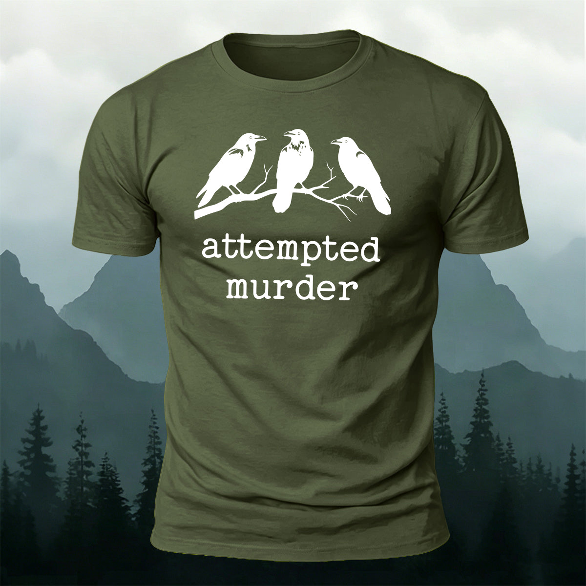 Bird print natural casual premium cotton T-shirt