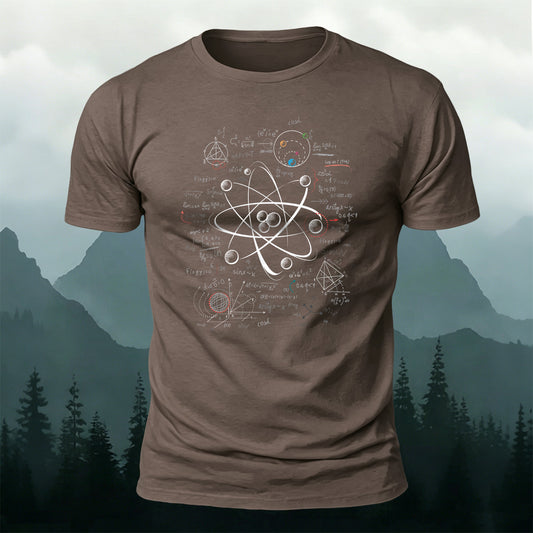 Soft Cotton Mathematical Formula Print Casual Outdoor T-Shirt